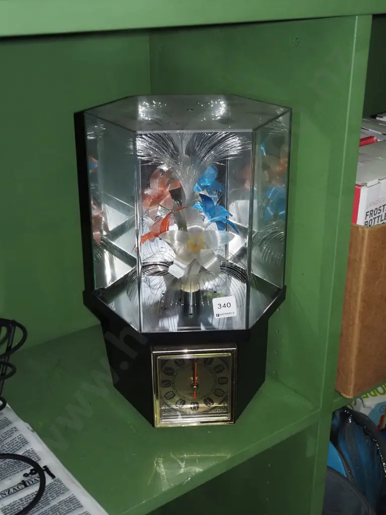 fibre optic illuminated flower display with clock As Is No Returns Image 1++