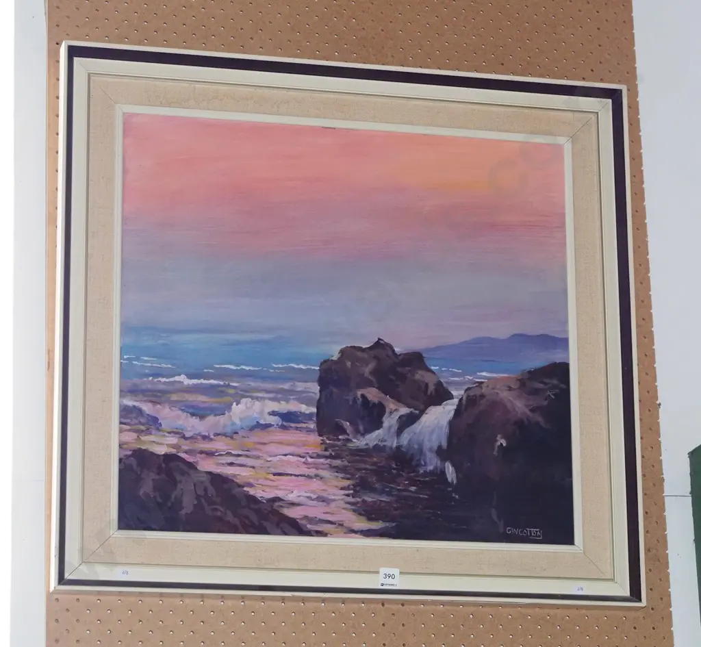 framed oil on board - coastal scene Image 1++