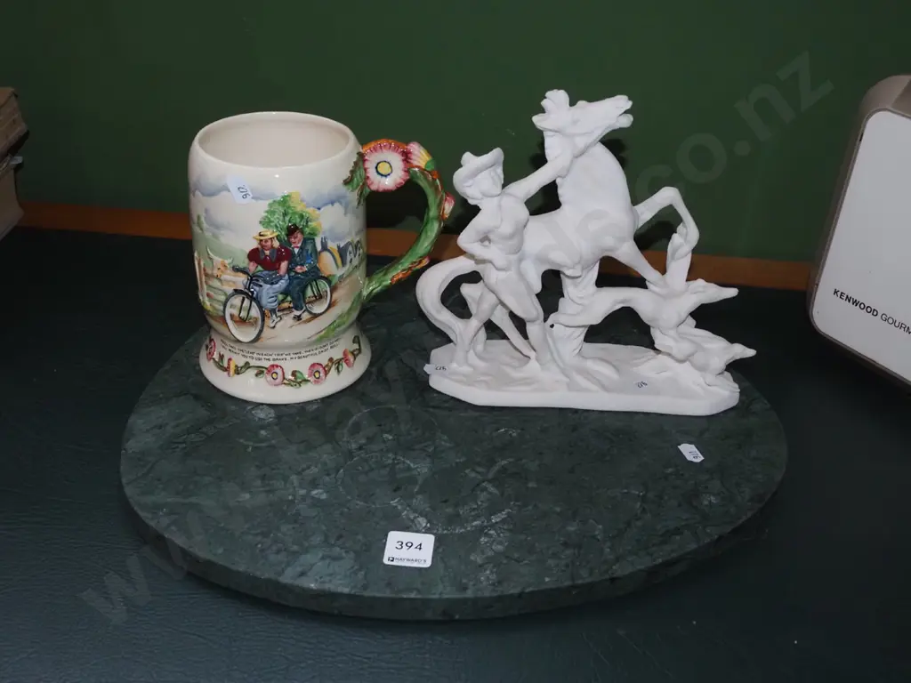 musical tankard, horse figurine, polished marble platter Image 1++