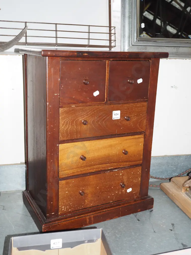 small mahogany apprentice chest H-510 W-385 D-220 Image 1++