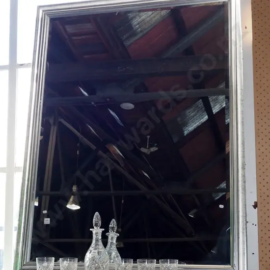large silver framed wall mirror H-1330 W-1000