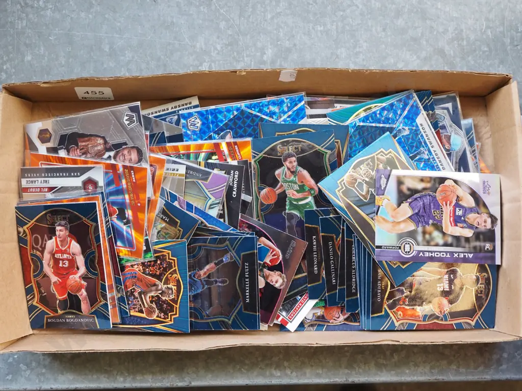 box of basketball collector cards Image 1++