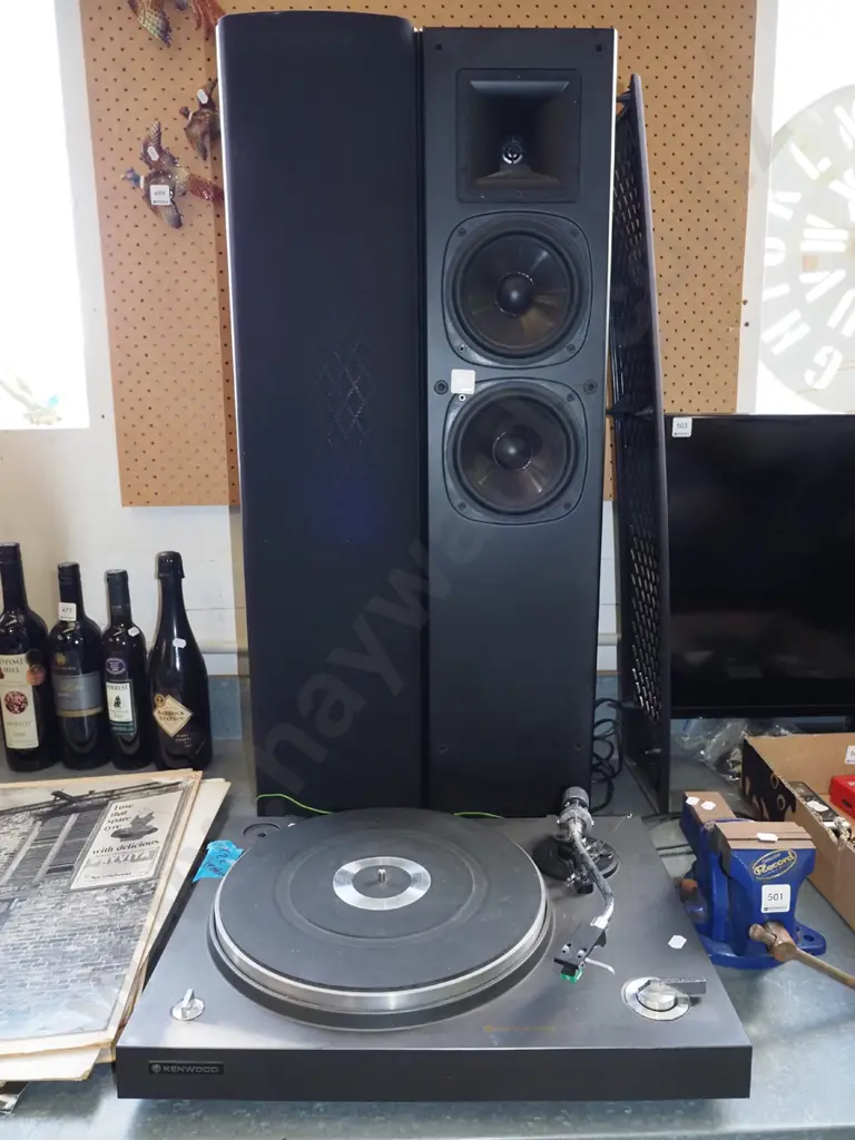 Kenwood turntable - no lid As Is No Returns, pair of Klipsch speakers H-890 Image 1++