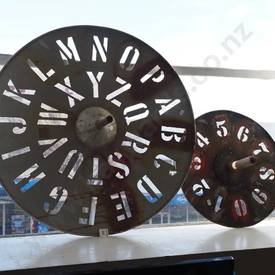 2x stencils, letters, numbers Largest Diam-620