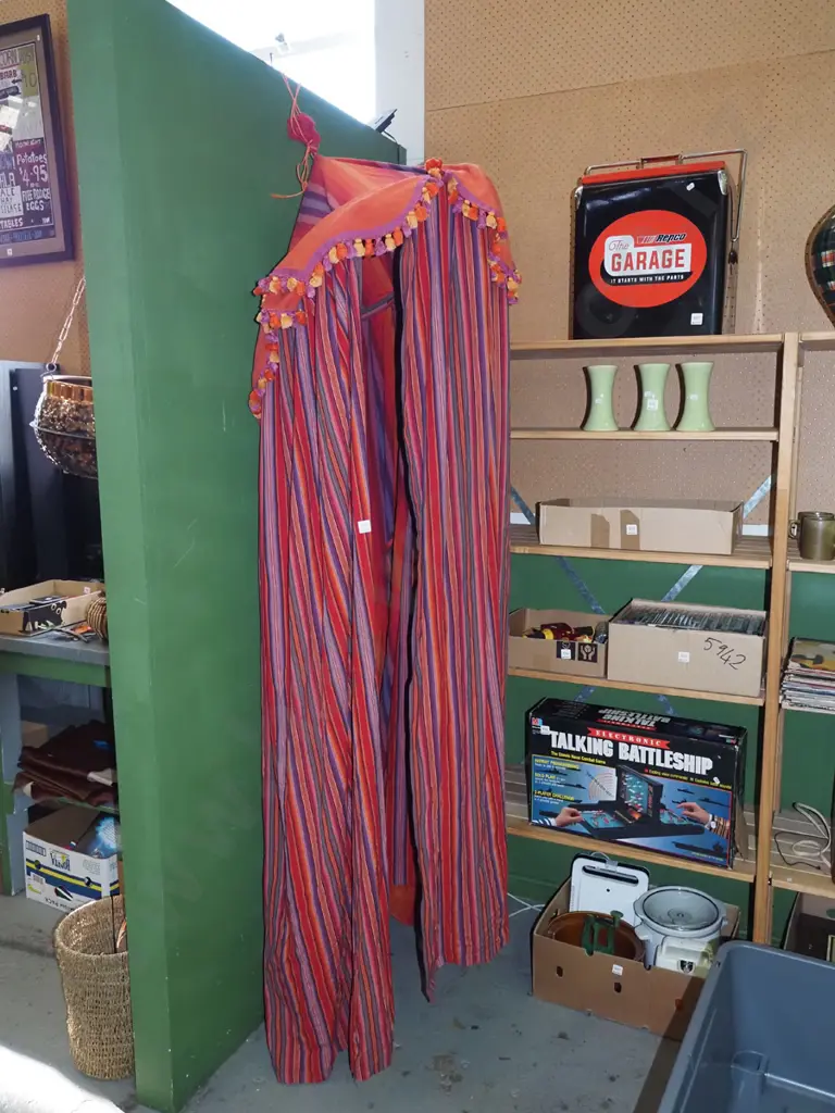 red striped cotton hanging canopy Image 1++
