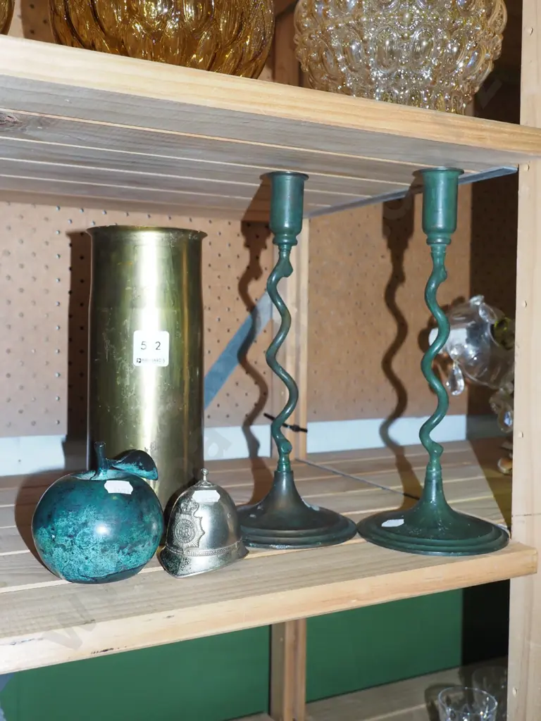 candlesticks, bells, shell canister Image 1++