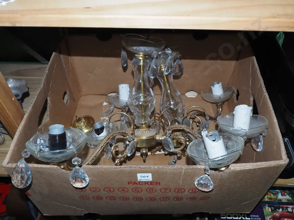box of 2x 3 bulb chandeliers - need attention Image 1++