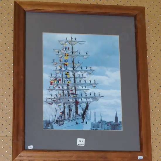 framed photographic print - tall ships 
