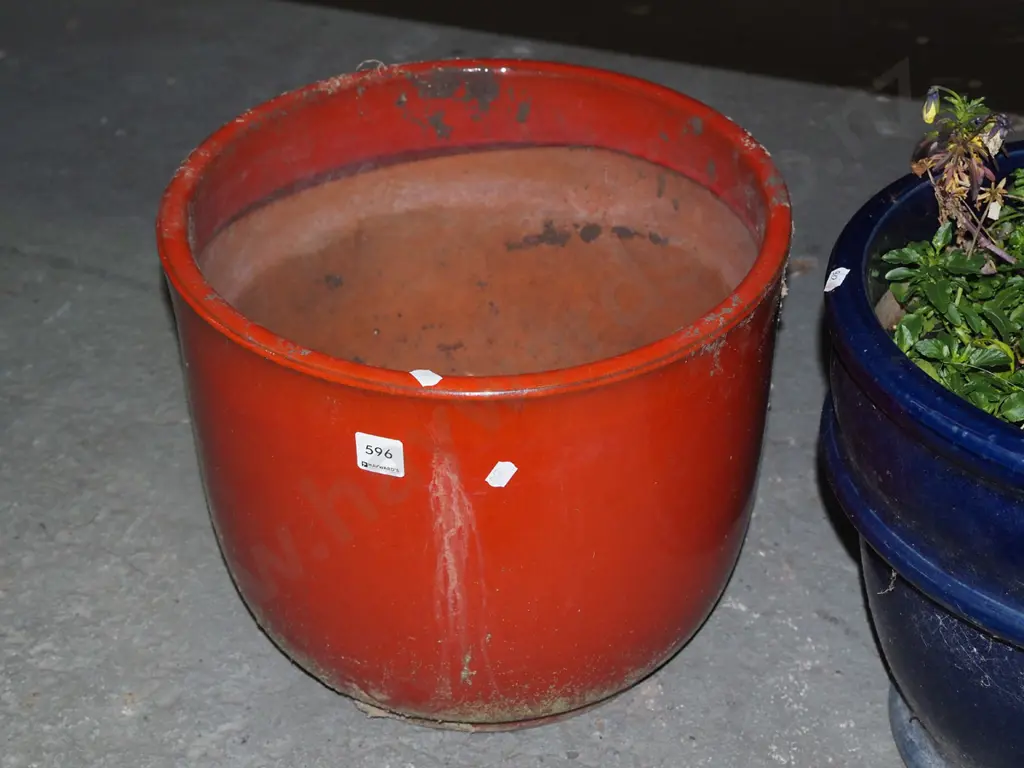 orange glazed garden planter H-300 Image 1++