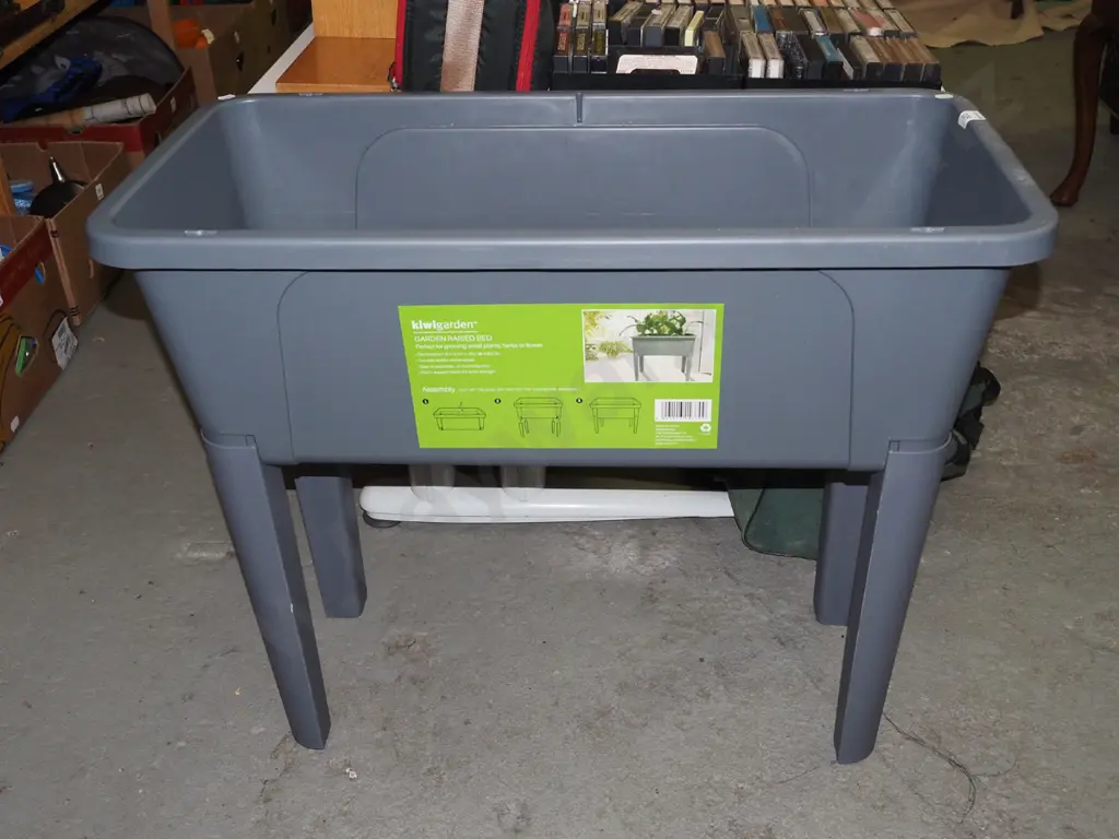 grey plastic raised planter bed Image 1++