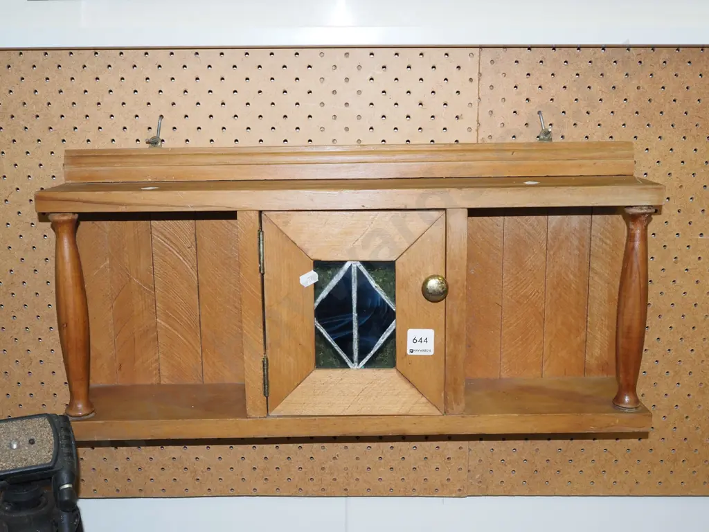 rustic wall mounted shelves with cupboard L-575 Image 1++