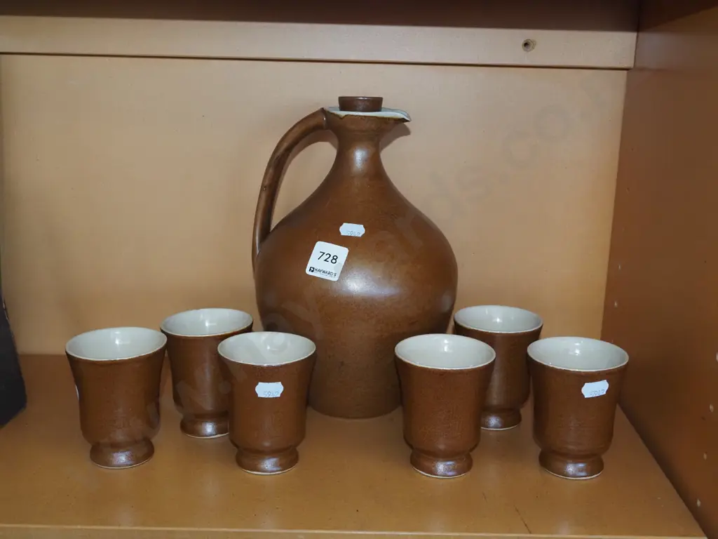 Temuka stopppered bottle and  6 goblets Image 1++