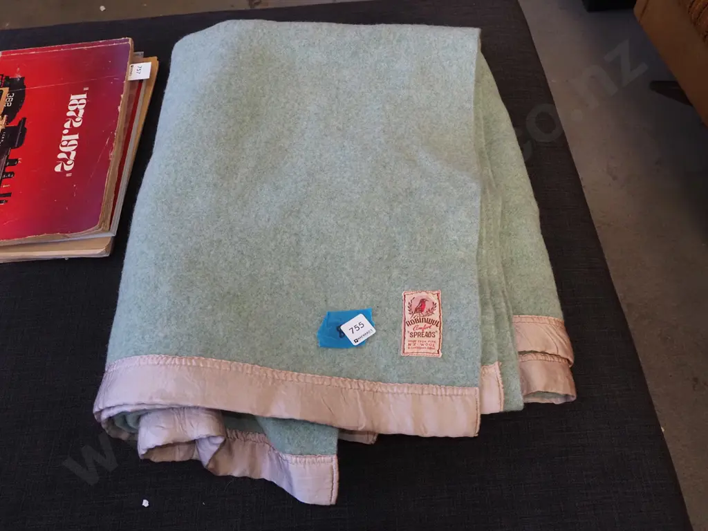teal woollen blanket Image 1++