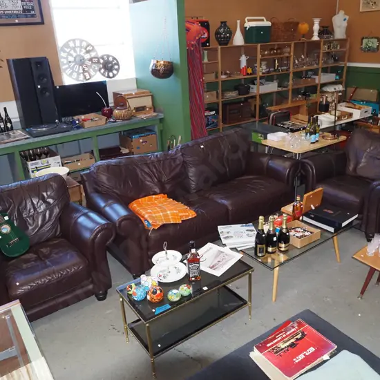 brown leather rolled arm 3 piece lounge suite - 3 seater and 2 singles