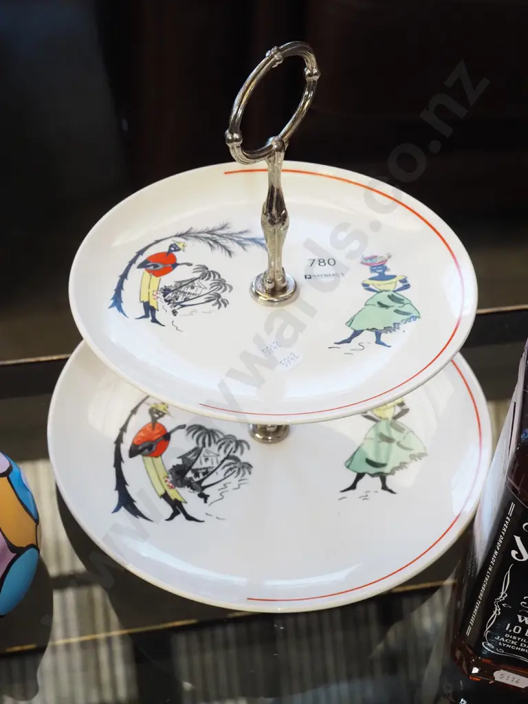 mid century 2 tier cake plate Image 1++