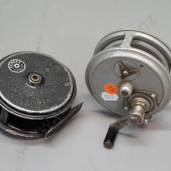2 vintage fishing reels - YW Young & Sons Condex England and JT Crouch & Sons, Dunolly Victoria, both w/bakelite knobs,