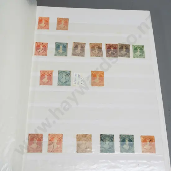 stamp album with vintage New Zealand contents - many multiples in very good condition - early full face Victoria onwards