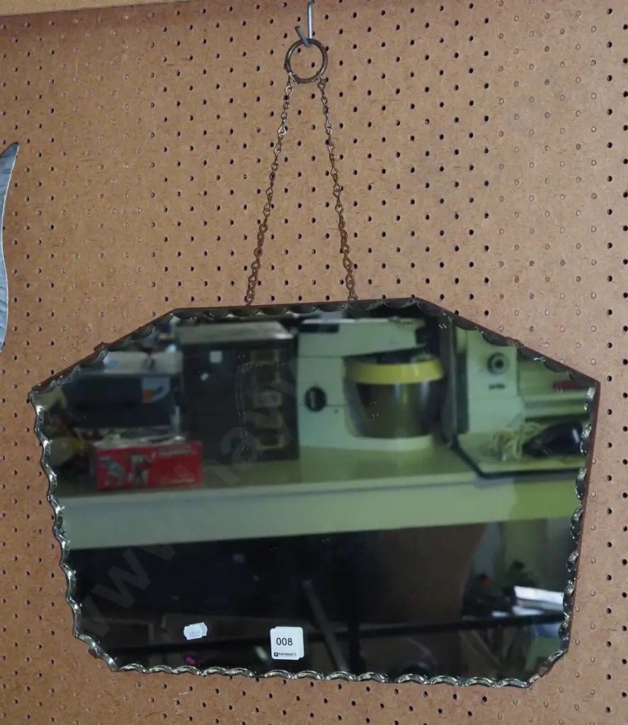 scalloped edge deco wall mirror Image 1++