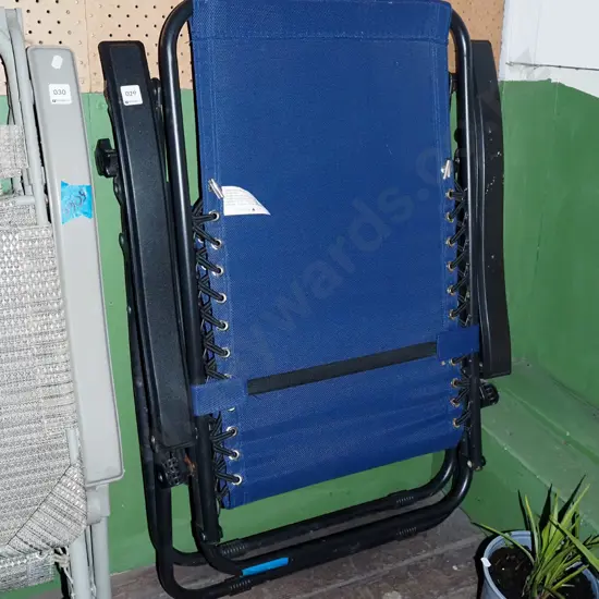 blue canvas sun lounger