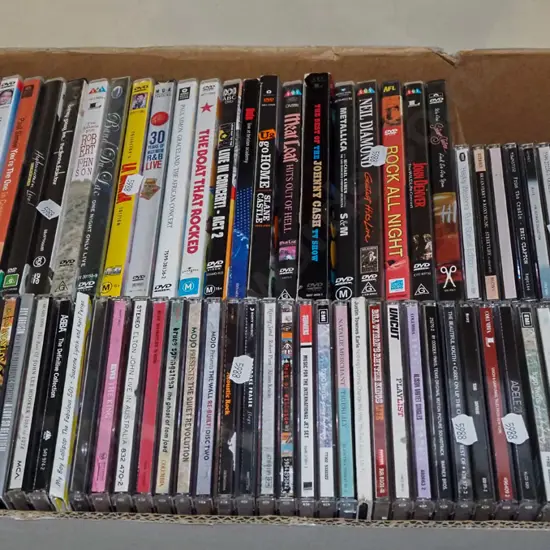 box; CDs, DVDs
