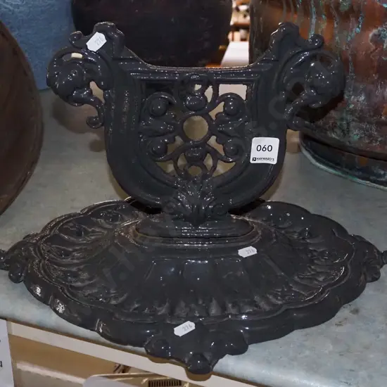 cast iron powder coated Victorian boot scraper