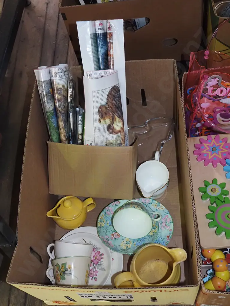 box; jug, trios, glass bowls, tapestry transfers Image 1++