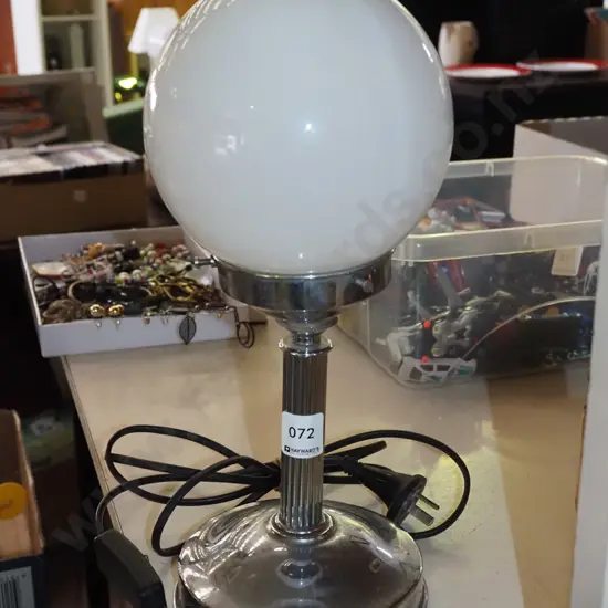 deco white globe table lamp - has been rewired H-330