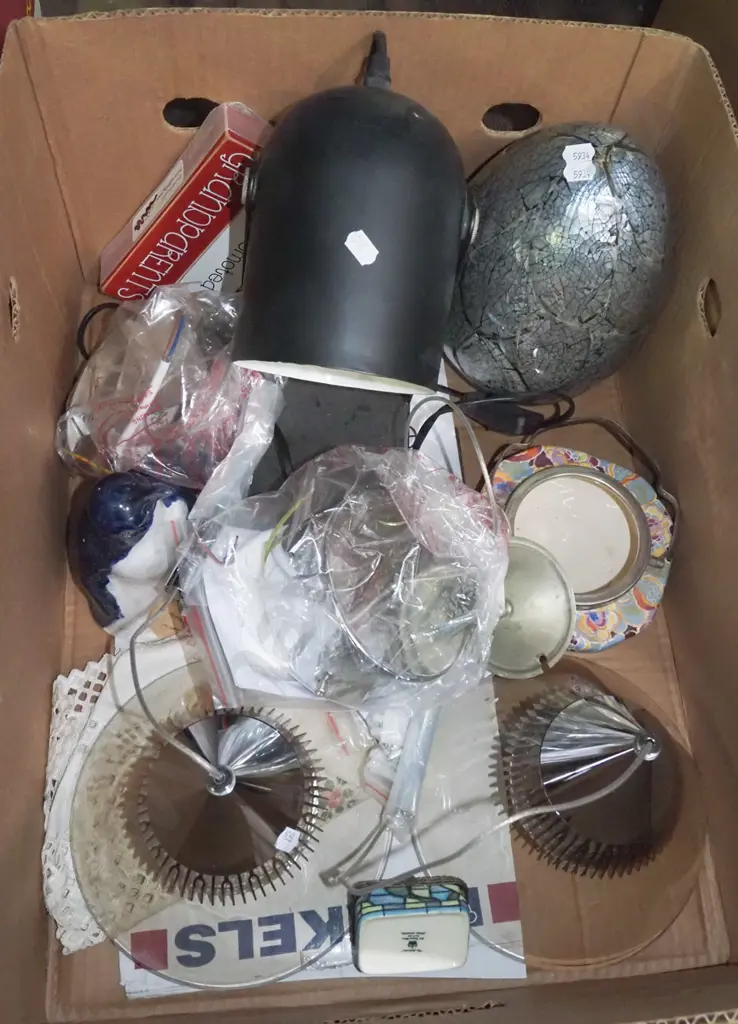 box; pendant  light fittings, desk lamp etc Image 1++