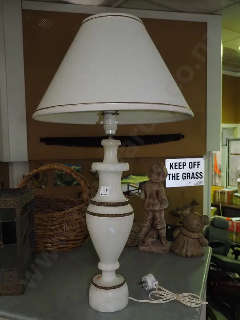 tall alabster based table lamp H-730  Image 1++