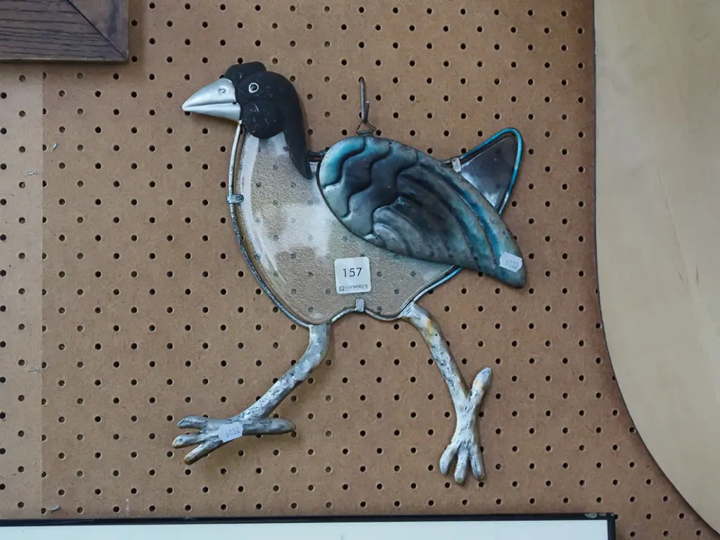 metal and glass wall mounted pukeko Image 1++