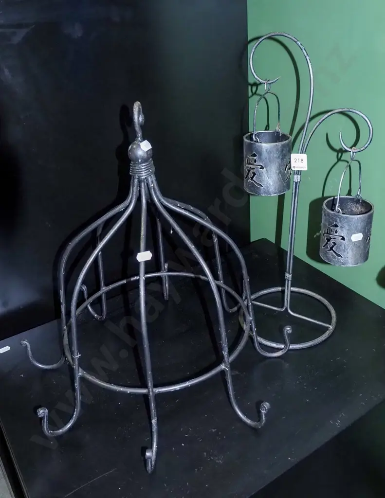 wrought metal tea candle holders, hanging metal utensil holder Image 1++