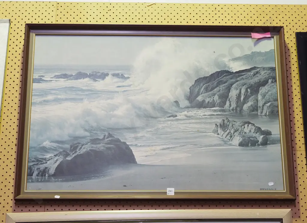 framed faded print - coastal scene Image 1++