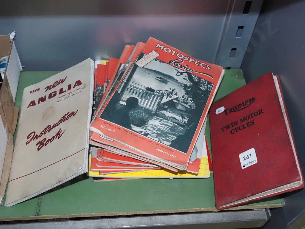 back issues of 1950s Motor Spec Reviews, Triumph motorcycle manuals etc Image 1++