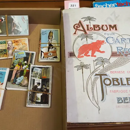 vintage Tobler collector cards and album with partial contents
