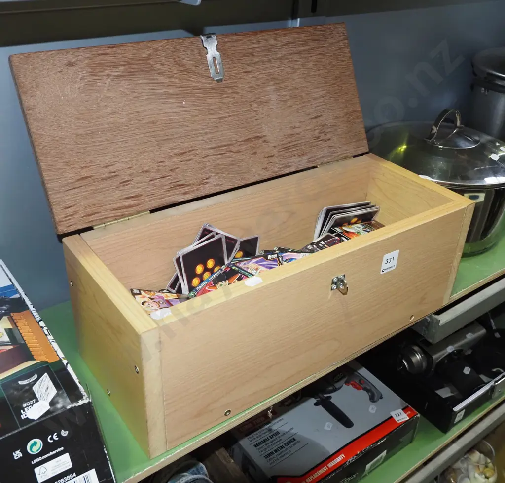 wooden box; Dragonball Z gaming cards Image 1++