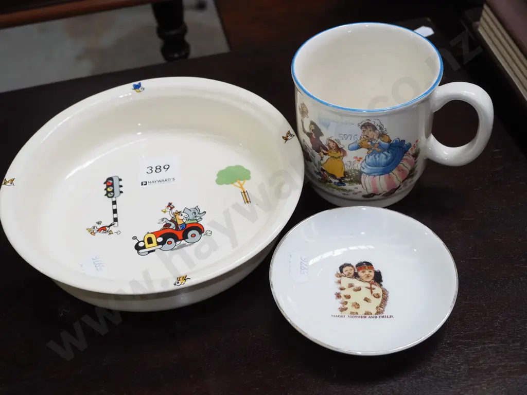 Crown Lynn nursey rhyme cup, plate, pin dish Image 1++