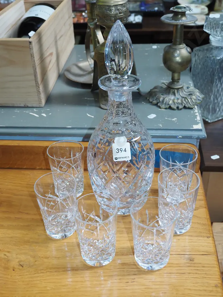 stoppered decanter and 6x tumblers Image 1++