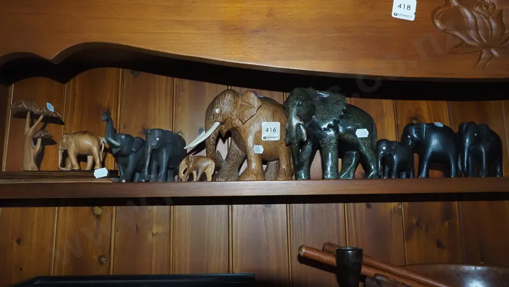 various elephant figurines - some missing tusks Image 1++