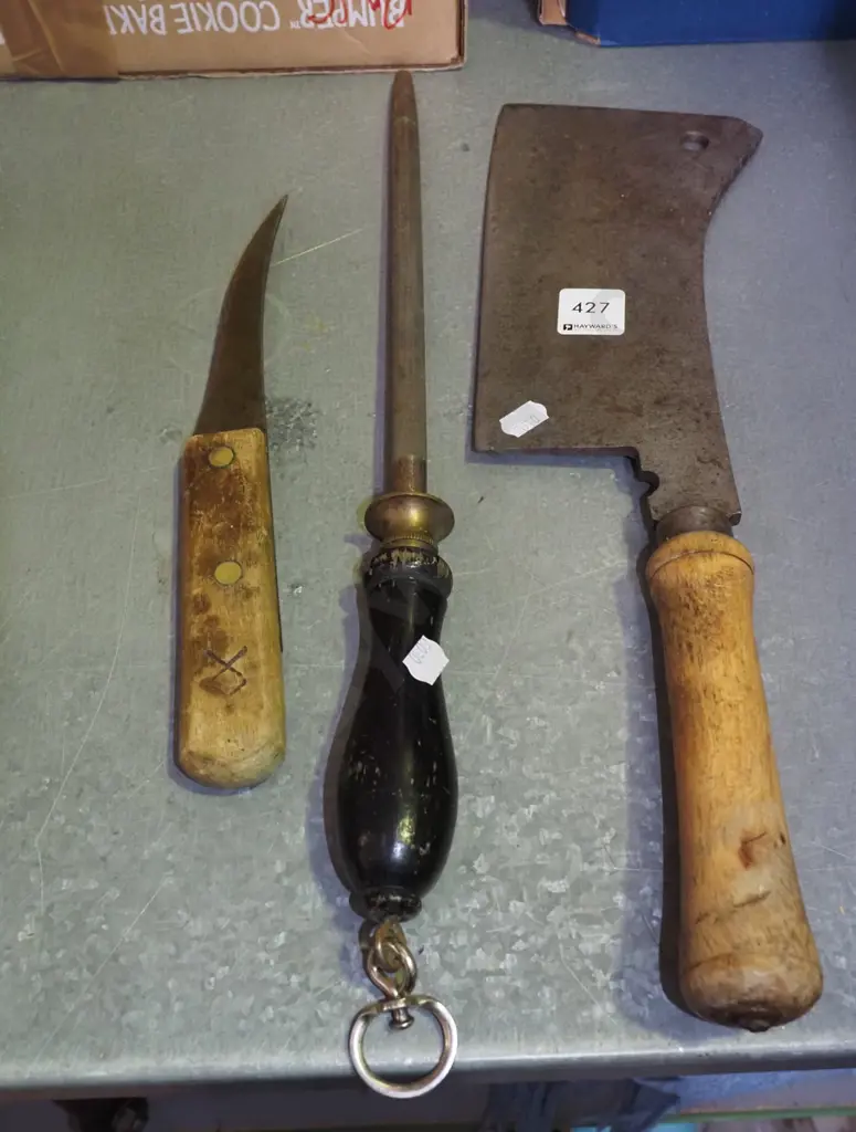 butcher's cleaver, steel, knife Image 1++