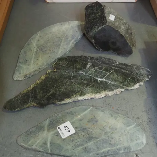 cut pieces of greenstone