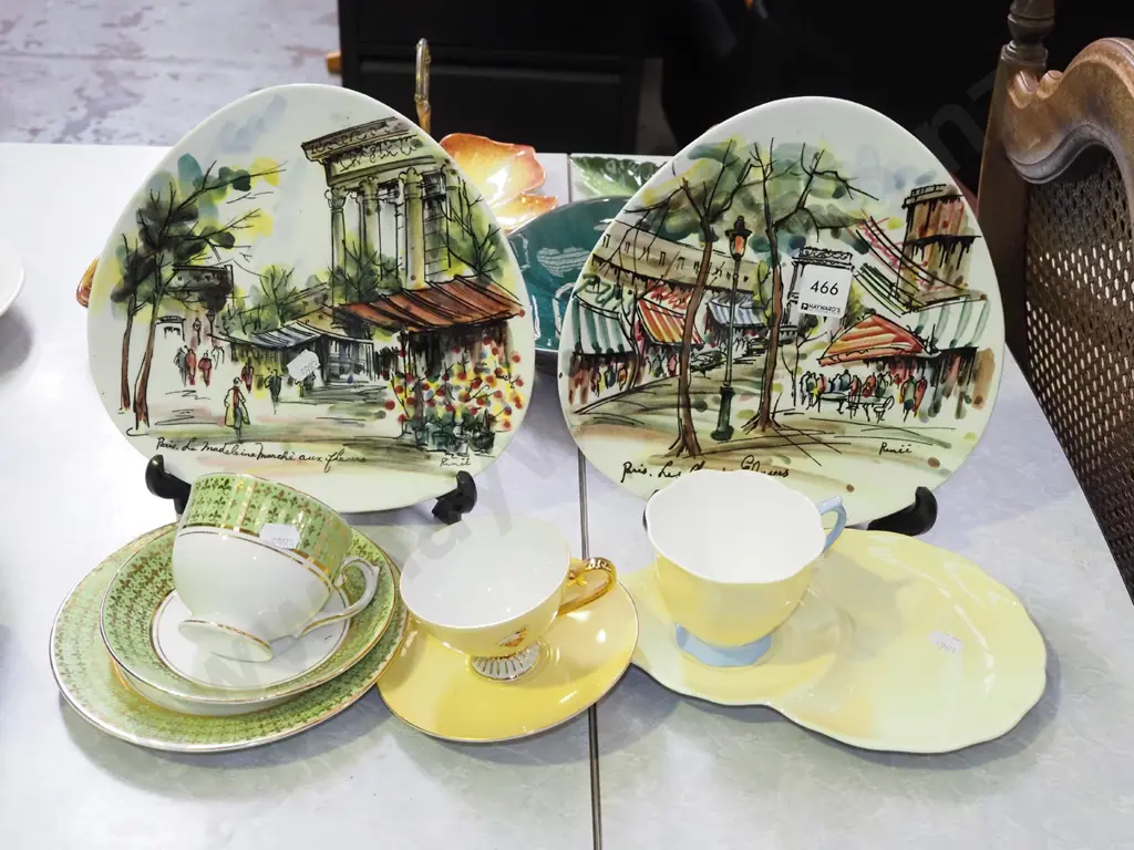 Royal Albert tennis set, cup, saucer, trio, 2x French themed plates Image 1++