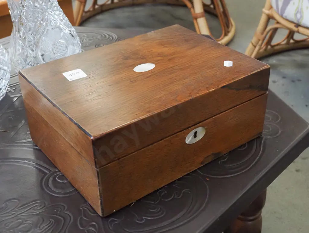 mother of pearl inlay sewing box Image 1++
