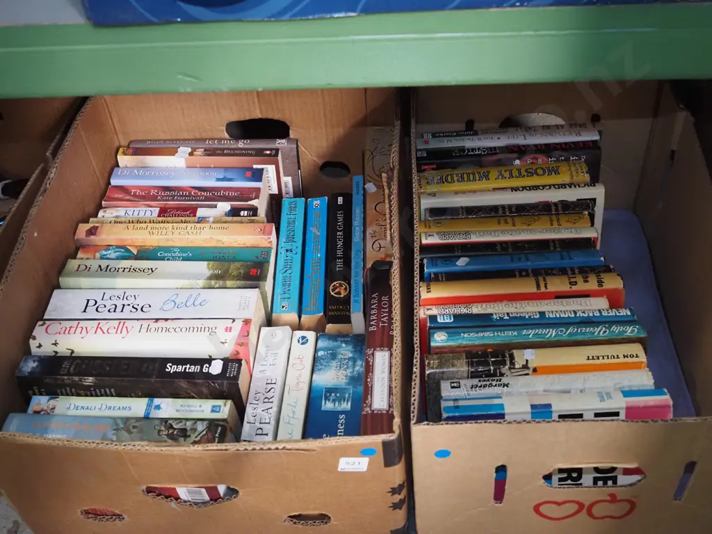 2x boxes of books - blue dots Image 1++