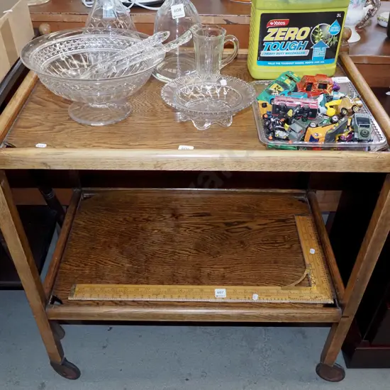 oak tea trolley