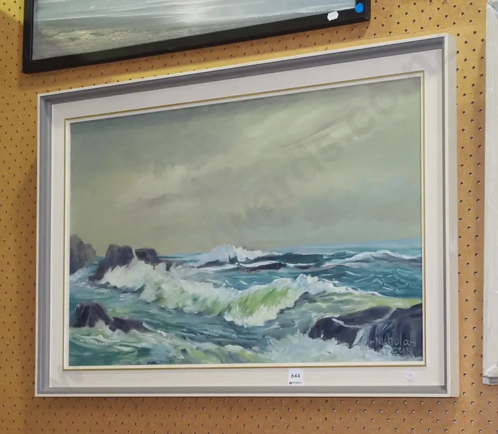 framed oil - coastal scene Image 1++