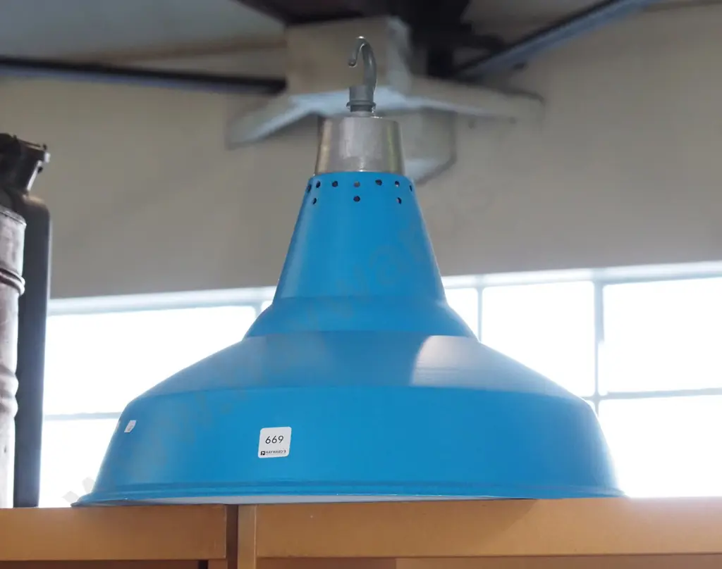large hand painted metal industrial light fitting Diam-480 Image 1++