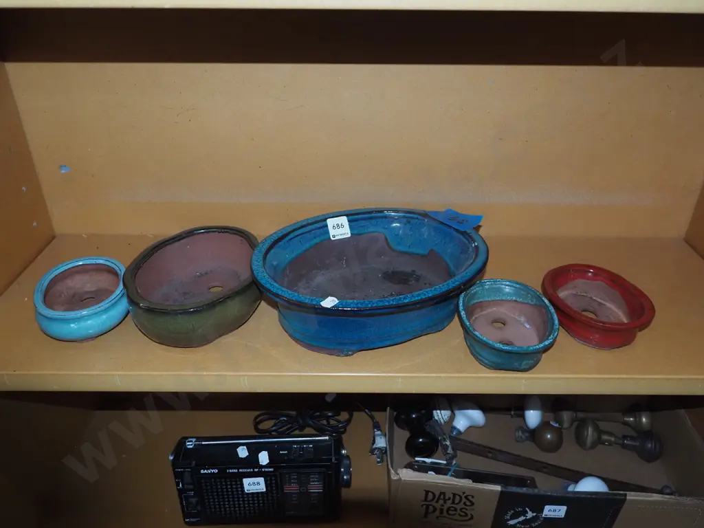 5x glazed bonsai planters Image 1++