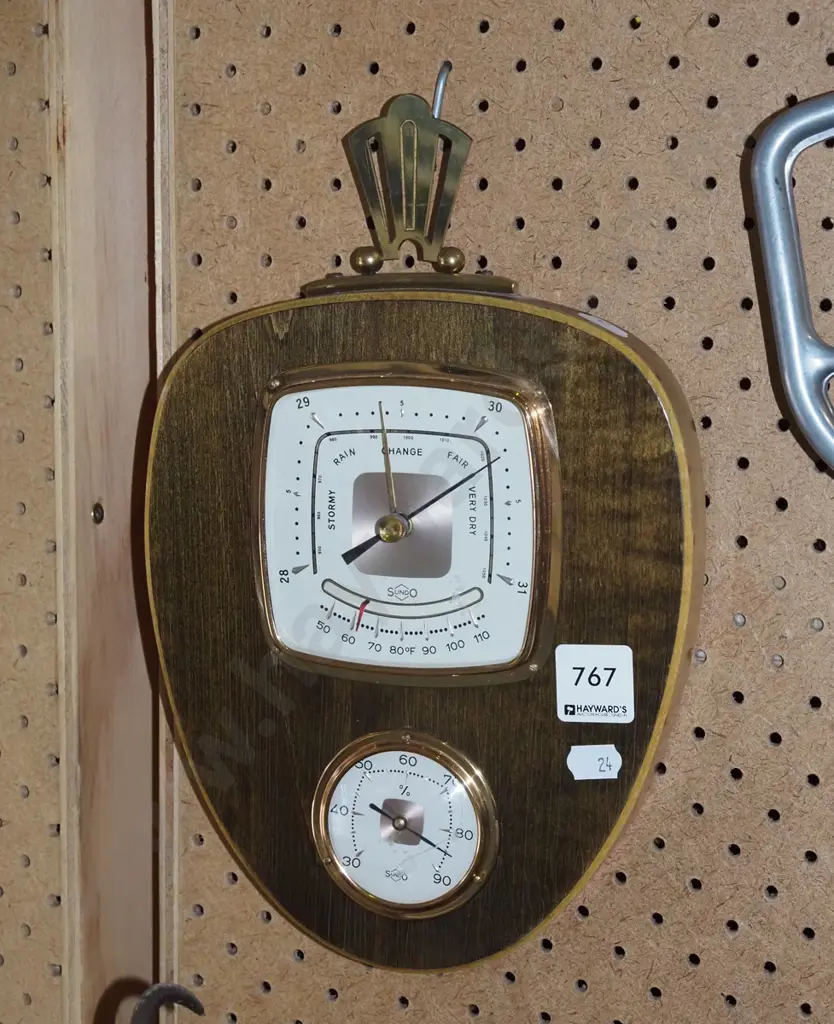 mid century barometer/thermometer Image 1++