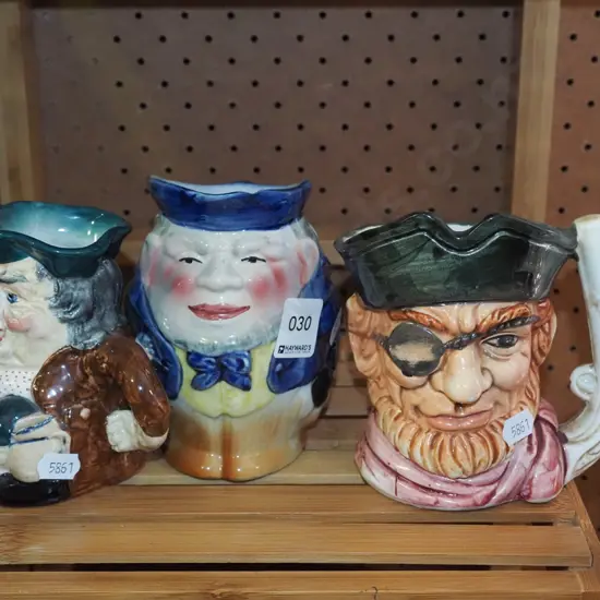 3x toby jugs