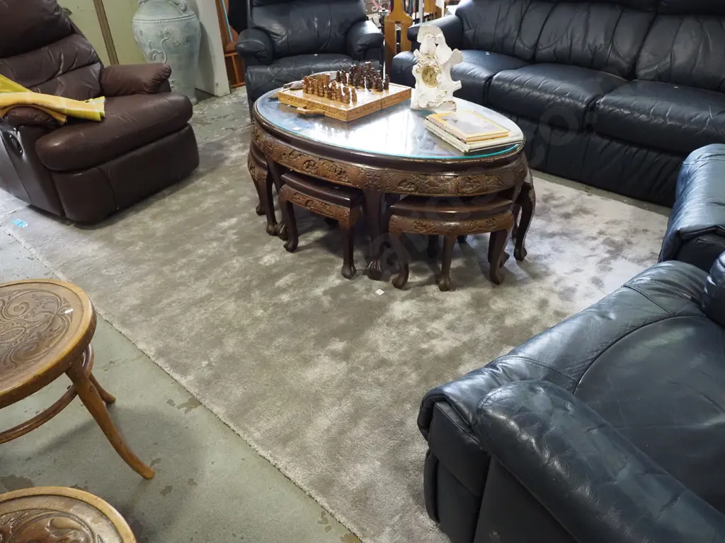 as new grey silk floor mat L-3000 W-2000 Image 1++